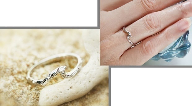 ウェーブリング 彫り ハンドメイドのハワイアンジュエリー Pua Ally