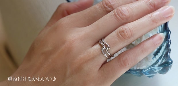 ウェーブリング 彫り ハンドメイドのハワイアンジュエリー Pua Ally