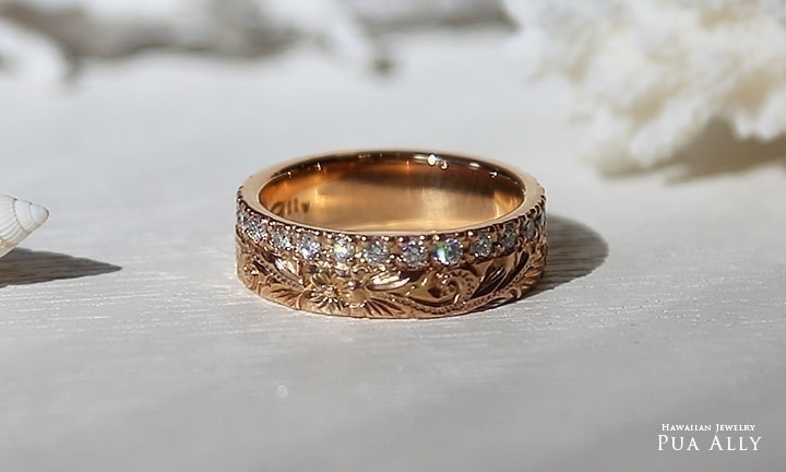 ハワイアンジュエリー 婚約指輪 エンゲージリング フルエタニティリング Pua Ally プアアリ 東京 渋谷