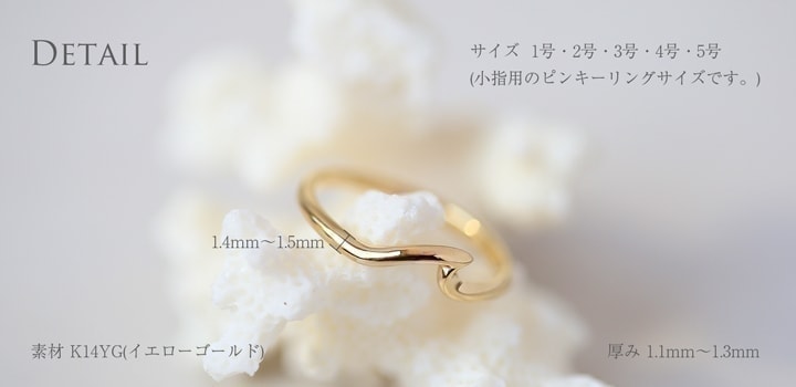 幸せのビッグウェーブ 波のピンキーリング ハンドメイドのハワイアンジュエリー Pua Ally 幸せのビッグウェーブ 波のピンキーリング ハンドメイドのハワイアンジュエリー Pua Ally