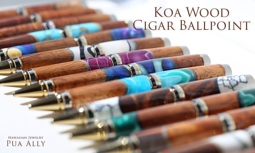 ハワイアン コアウッドcigarボールペン ハンドメイドのハワイアンジュエリー Pua Ally
