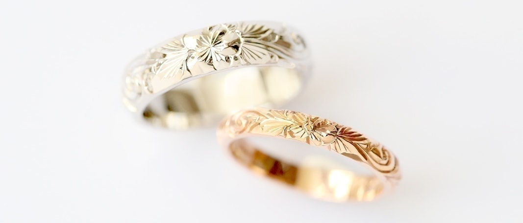 ハワイアンジュエリー 結婚指輪 / マリッジリング / ホワイトゴールド 