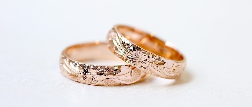 ハワイアンジュエリー 結婚指輪 / マリッジリング / K14ピンクゴールド 