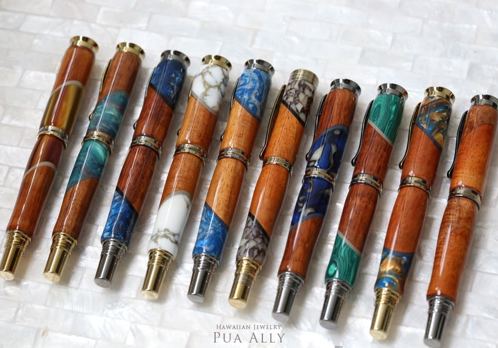ハワイアンコアウッドボールペン,万年筆,木製,ハンドメイド,1点物,メンズ,男性,女性,父の日,母の日,入社祝い,就職祝い,プレゼント,LauLau woodworks