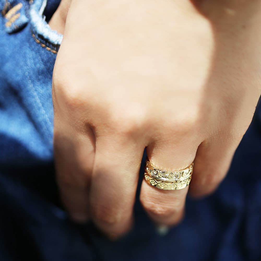 フェザー 羽 リング ハンドメイドのハワイアンジュエリー Pua Ally