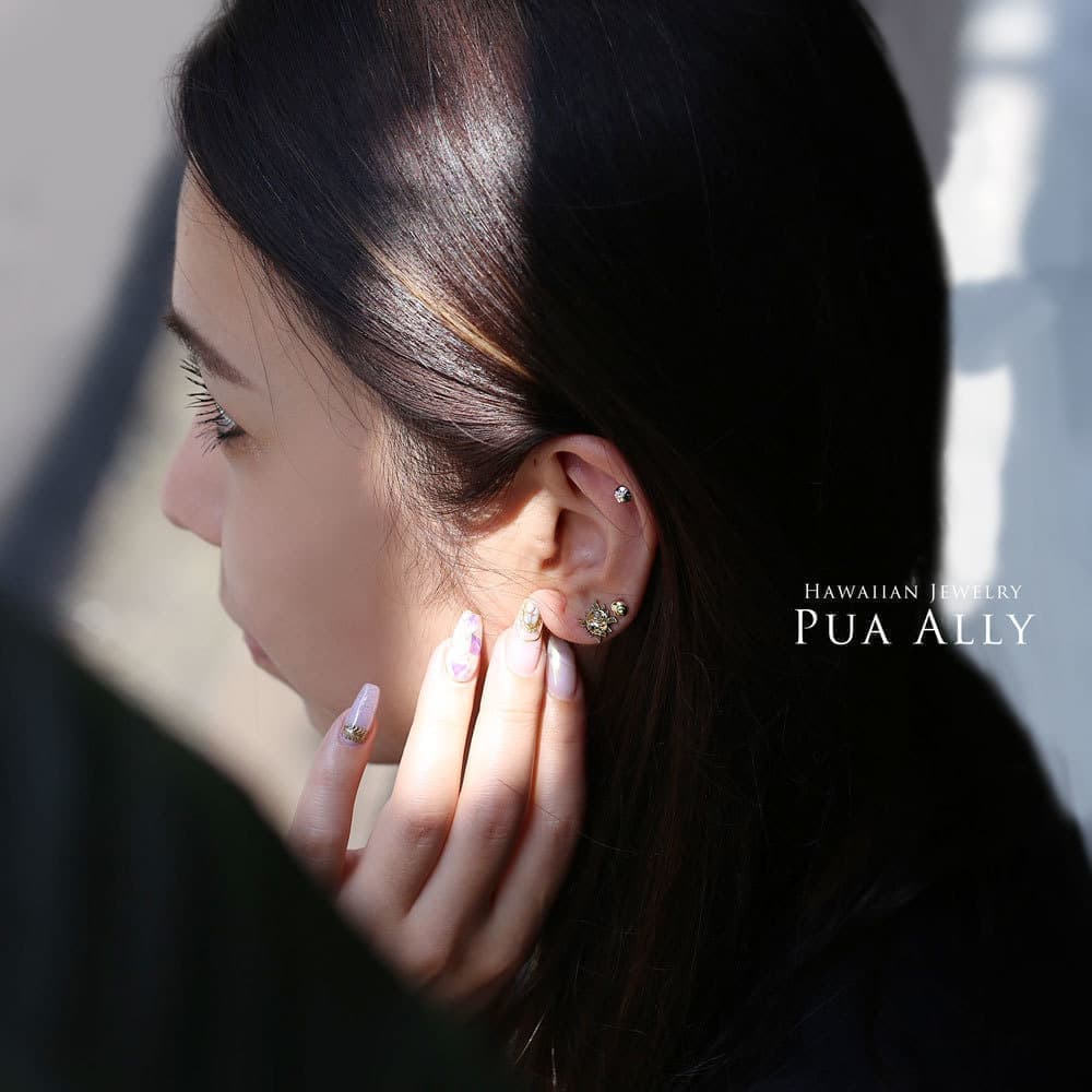 ボールピアス ハンドメイドのハワイアンジュエリー Pua Ally ボールピアス ハンドメイドのハワイアンジュエリー Pua Ally
