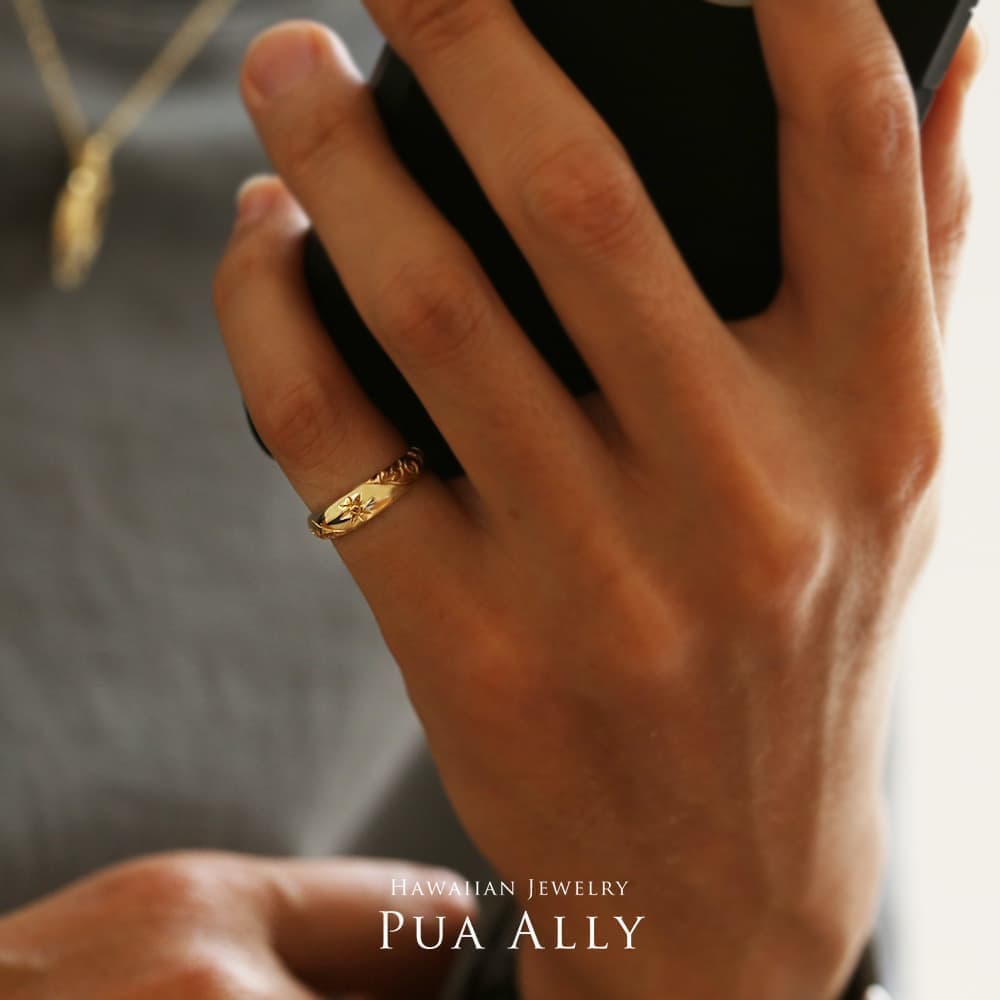 La 太陽 3way オープンリング ハンドメイドのハワイアンジュエリー Pua Ally La 太陽 3way オープンリング ハンドメイドのハワイアンジュエリー Pua Ally