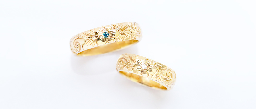 ハワイアンジュエリー プアアリ オーダーメイド 結婚指輪 マリッジリング トラディショナルリング
