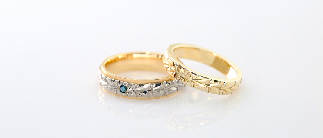 ハワイアンジュエリー プアアリ オーダーメイド 結婚指輪 マリッジリング トラディショナルリング