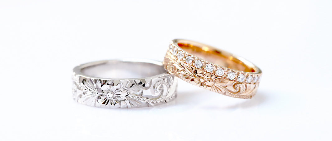 ハワイアンジュエリー プアアリ オーダーメイド 結婚指輪 マリッジリング トラディショナルリング