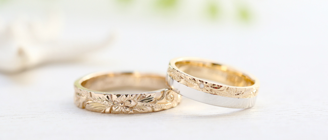 ハワイアンジュエリー プアアリ オーダーメイド 結婚指輪 マリッジリング トラディショナルリング